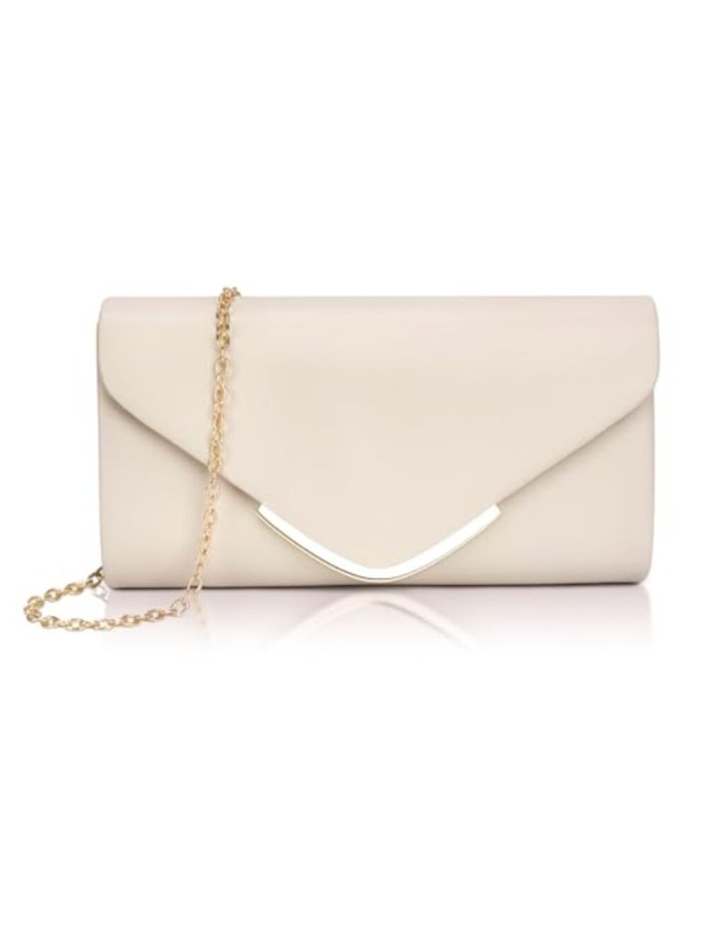 Vegan Leather Envelope Clutch Purse with Detachable Chain for Evening Party